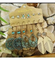 6LI ÇELİK KÜPE SET (Çok Renkli)