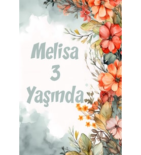 Çiçekler Temalı Doğum Günü Afişi -13 50x70 cm