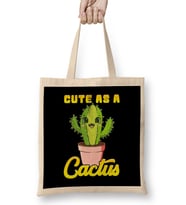 Kawaii Cute As a Cactus Adorable Succulent Cactus Lovers Bez Çanta Uzun Saplı