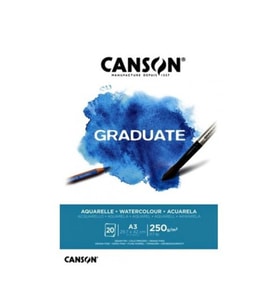 Canson Sulu Boya Bloğu Graduate 20 Yaprak A3 250 Gram (Beyaz)