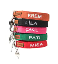 İsimli Kedi Tasması Kedi Boyun Tasması Ayarlanabilir 17- 29 cm (Kahverengi)