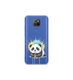 General Mobile GM 20 ile Uyumlu Splash Panda Tasarımlı Şeffaf Silikon Kılıf