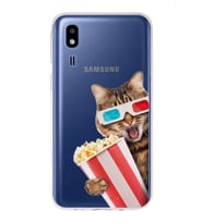 PrintiFy Samsung Galaxy A2 Core ile Uyumlu 1mm Slim Fit Kedi 1 050b Baskılı Şeffaf  Kılıf