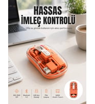 Bluetooth ve USB Destekli Kablosuz Şeffaf Mouse Sessiz Kullanım Yeni Nesil