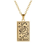 Altın Kaplama The Moon Tarot Gümüş Kolye