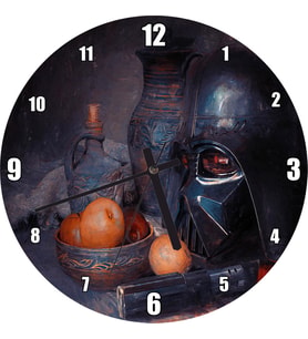 Cakatablo Darth Vader Kaskı Işın Kılıcı ve Meyveler Duvar Saati
