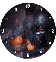 Cakatablo Darth Vader Kaskı Işın Kılıcı ve Meyveler Duvar Saati