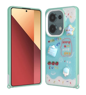 Xiaomi Redmi Note 13 Pro 4G Uyumlu Kılıf Parlayan Simli Kabartma Figürlü Zore Cevze Kapak