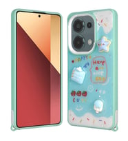 Xiaomi Redmi Note 13 Pro 4G Uyumlu Kılıf Parlayan Simli Kabartma Figürlü Zore Cevze Kapak