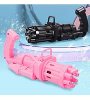 2 ADET PEMBE SİYAH ÇOKLU KÖPÜK ATAN KÖPÜK TABANCASI VIP BUBBLES GUN PİLLİ BALONCUK TABANCASI 20X7 CM