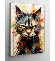 Kanvas Tablo Asık Suratlı Kedi