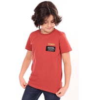 Toontoy Erkek Çocuk Göğsü Arma Detaylı Tişört (Kiremit)