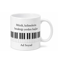 Piyano Tuşları Desenli Kupa Klasik Müzik Sevenlere Özel Hediye Bardak