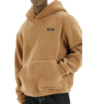 Genıus Store Erkek Kapüşonlu Polar Sherpa Kuzu Kumaş İçi Şardonlu Kapüşonlu Sweatshırt SHERPA-KAP (Bej)