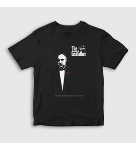 Presmono Unisex Çocuk Siyah Offer Film Baba The Godfather T-Shirt 252152tt