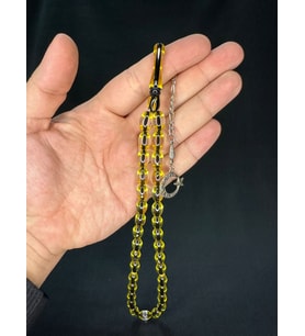 TOZ KEHRİBAR TESBİHSARI SÜRMELİ BEYZİ KESİM 12MMX8MM T-695 (Çok Renkli)