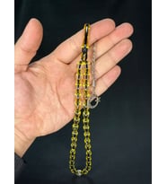 TOZ KEHRİBAR TESBİHSARI SÜRMELİ BEYZİ KESİM 12MMX8MM T-695 (Çok Renkli)