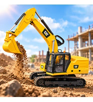 Büyük Boy Paletli Oyuncak Ekskavatör – Hareketli Kepçeli Caterpillar İnşaat Aracı