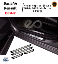 Dacia Ve Renault Duster 2010-2024 Modeller Krom Kapı Eşiği 4 Parça P. Çelik Abs Çerçeve (Gümüş)
