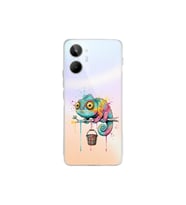 Realme 10 4G ile Uyumlu Splash Bukalemun Tasarımlı Şeffaf Silikon Kılıf