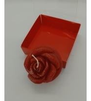 Kırmızı renk, kutulu, kokulu gül mum