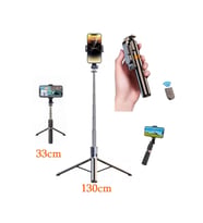 Bluetooth 2in1 Tripod ve Selfie Çubuğu, Telefon Tutucu, 130 cm Uzunluk