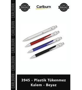 Özel Üretim Promosyon Kurumsal Logo Baskılı Kaliteli Reklam 3945 Plastik Tükenmez Kalem Beyaz