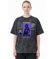 Tasarım Mikasa Ackerman Attack On Titan Anime Baskılı Unisex Oversize Eskitme Yıkamalı Tişört