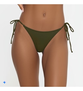 Haki Kenarları Ince Ip Bağlama Detaylı Bikini Altı