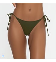 Haki Kenarları Ince Ip Bağlama Detaylı Bikini Altı