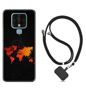 Tecno Camon 16 18P Pova Kılıf Boyun Askılı Silikon İz Bırakan Uçak 1778