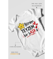 Benim teyzem bir başka! Kısa Kollu Bebek Body %100 Pamuk