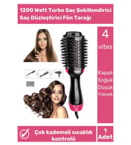 One Step Profesyonel 1200 Watt Turbo Saç Şekillendirici Saç Düzleştirici Fön Tarağı