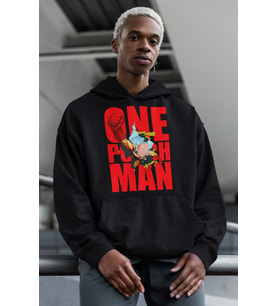 Tasarım One Punch Man Baskılı Unisex Oversize Anime Hoodie