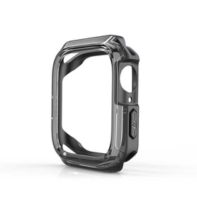Apple Watch 38mm Sert PC Ekran Koruyucu + Silikon Kasa Koruyucu (Siyah)