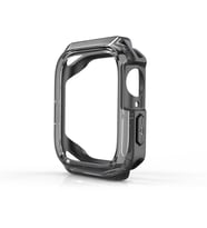Apple Watch 38mm Sert PC Ekran Koruyucu + Silikon Kasa Koruyucu (Siyah)
