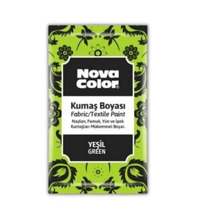 Yeşil Kumaş Boyası Toz 12 gr 1 Adet Nova Color Toz Kumaş Boyası Yeşil Kot Pantalon Gömlek Tişört Tekstil Kumaş Boyası 1 Adet