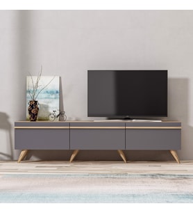 TV Sehpası Asil Antrasit Meşe 180 cm