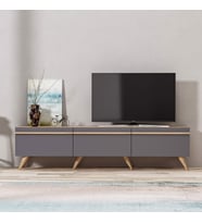 TV Sehpası Asil Antrasit Meşe 180 cm