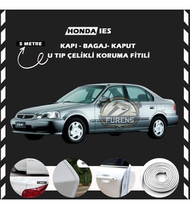 Honda İes Parlak Oto Araç Kapı Koruma Fitili 5metre Parlak Beyaz Renk