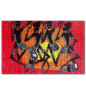 Cakapuzzle Yöresel Afrikalı Dansçı Sarı Kırmızı GörselPuzzle Yapboz MDF (Ahşap) (120 Parça)
