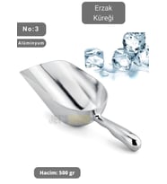 Erzak Küreği Alüminyum Bakliyat Küreği Un Küreği Kuruyemiş Küreği Hacim 500 gr No:3 27 cm