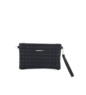Kadın Suni Deri Ayarlanabilir Çapraz Ve El Askılı Portföy, Clutch Çanta S-1424 (Siyah - Saten)