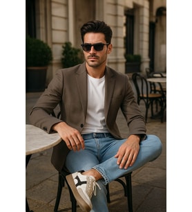 Erkek Slim Fit Normal Bel Düz Kesim Dar Paça Likralı Açık Mavi Jean Pantolon