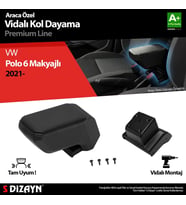 S-Dizayn VW Polo 6 Makyajlı Kol Dayama Kolçak ABS Vidalı Siyah 2021 Üzeri A+ Kalite