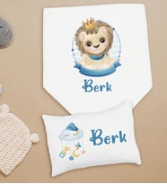 BK Kids Kişiye Özel İsimli Bebek Battaniye ve Yastık Hediye Seti, Yeni Doğan Bebek Hediyesi, Bebek Uyku Seti-8