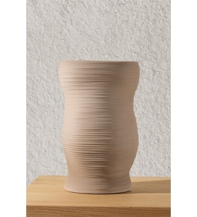 Koza Home Ophelia Taş Dokulu Vizon Seramik Vazo 19x19x27,5cm 8587
