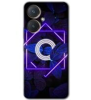 Vivo Y27 Kılıf HD Desen Baskılı Kılıf - Dark Neon Yaprak O Harfi