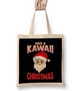 Have a Kawaii Christmas Funny Anime Santa Claus Bez Çanta Uzun Saplı