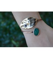 STONEAGE JEWELLERY Yeşim Taşlı Tasarım Bileklik (Altın / Dore)